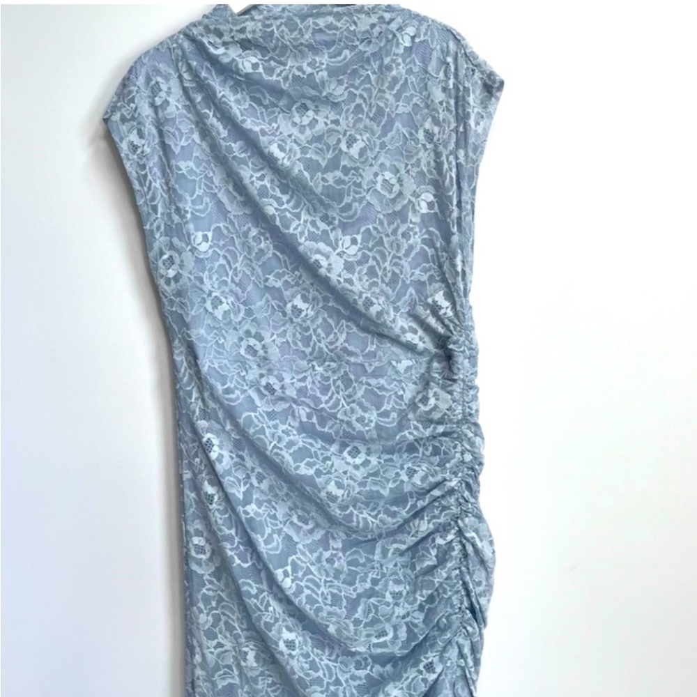 NWT Anthropologie The Maya Ruched Cowl-Neck Dress: Lace Edition Sky size XL - Picture 10 of 13